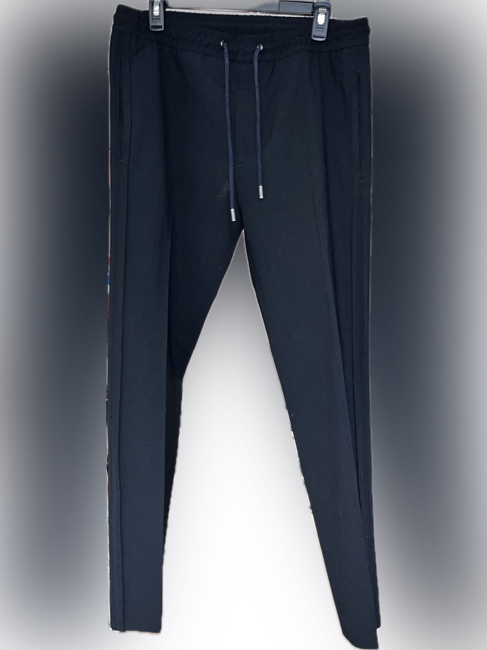 NWOT diesel Black gold Drawstring Casual Pants tuxedo stripe super high quality